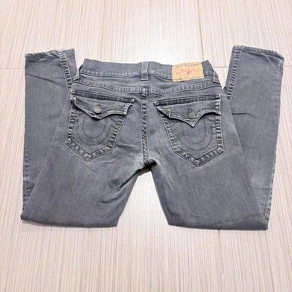Vintage Y2K True Religion Rocco Relaxed Skinny Grey Wash Jeans 31 × 28